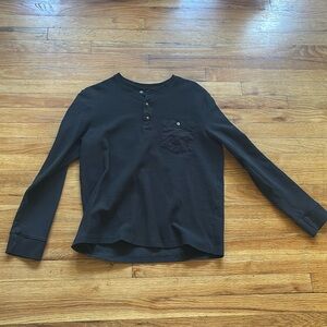 Untuckit Lumel Long Sleeve Black Henley T Shirt